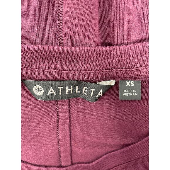 Athleta Berry Athletic Athleisure Asymmetrical Hem Long Sleeve Women's Top XS - Picture 5 of 7